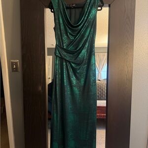 Connected Apparel Shimmering Teal Maxi Dress